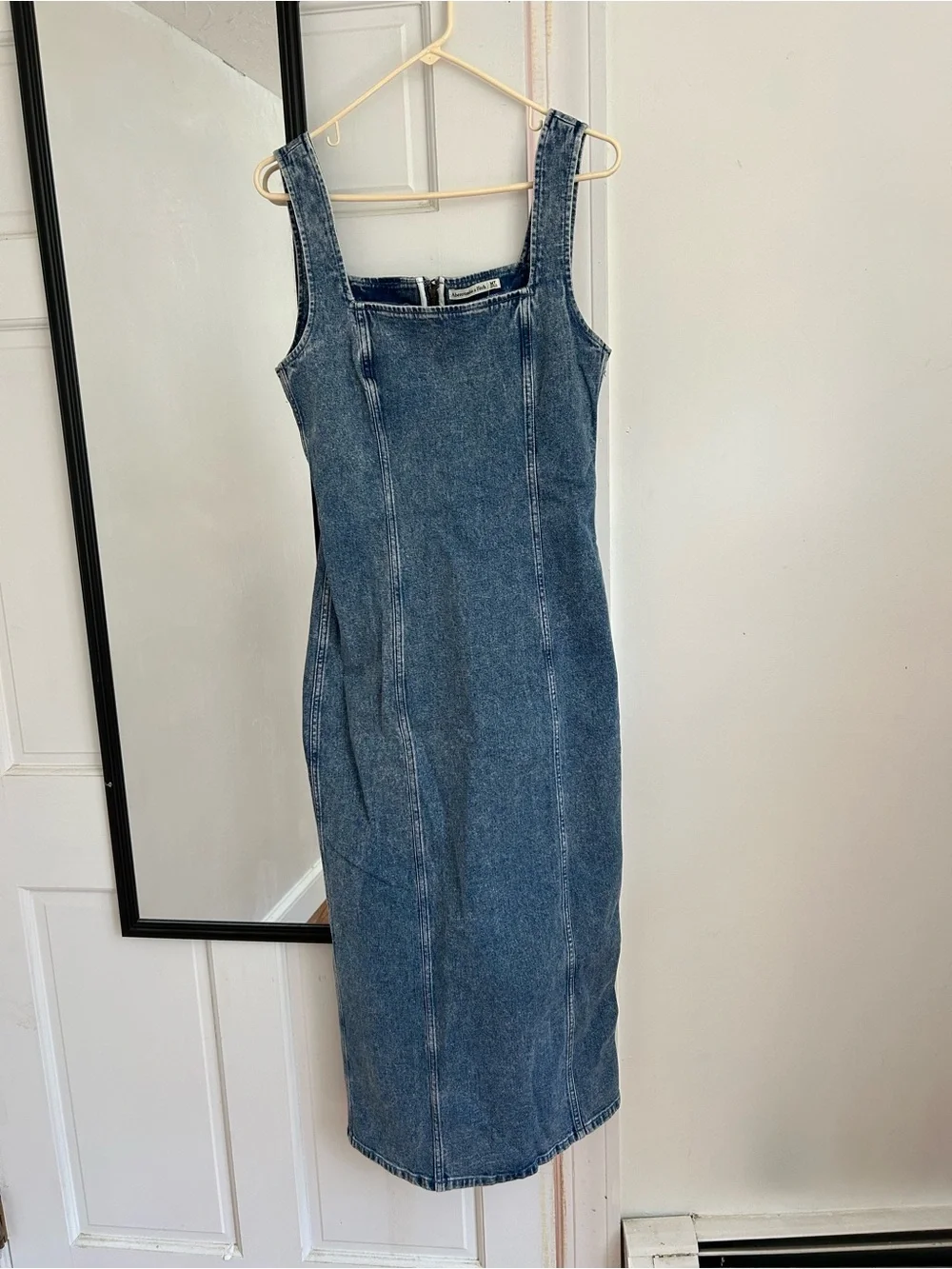 Abercrombie & Fitch Blue Denim Sheath Overalls Dress